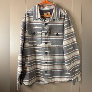 Cinch Men's Grey Jacquard Striped Shirt Jacket XL
